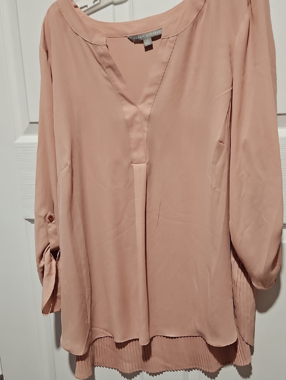 Valerie Stevens Soft Rose Blouse with Pleated Back